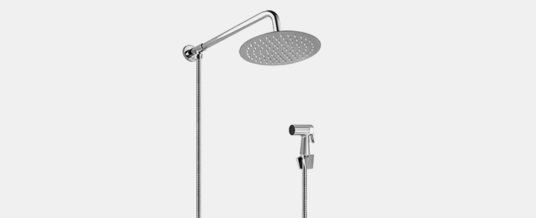 Confira os modelos de duchas e chuveiros: Ducha REDONDA em metal Stilround Extrafine com Desviador - 20 X 20 Cm 